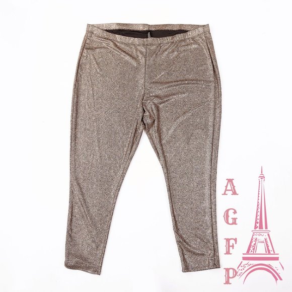 plus size metallic pants
